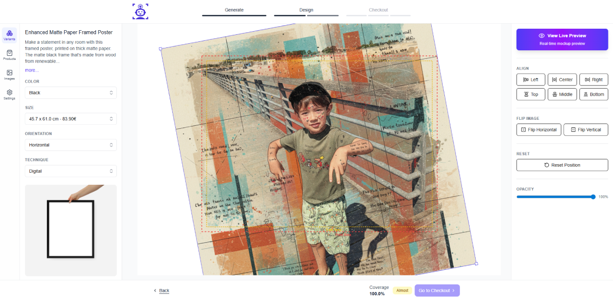 AI wall art and custom prints  -  create, customize, order