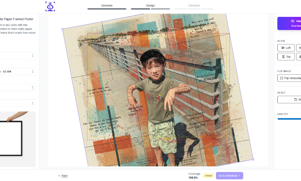 Choose frame, size and layout